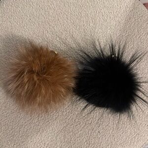 Michael Kors Faux Fur Pom Pom Keychain - Black & Brown